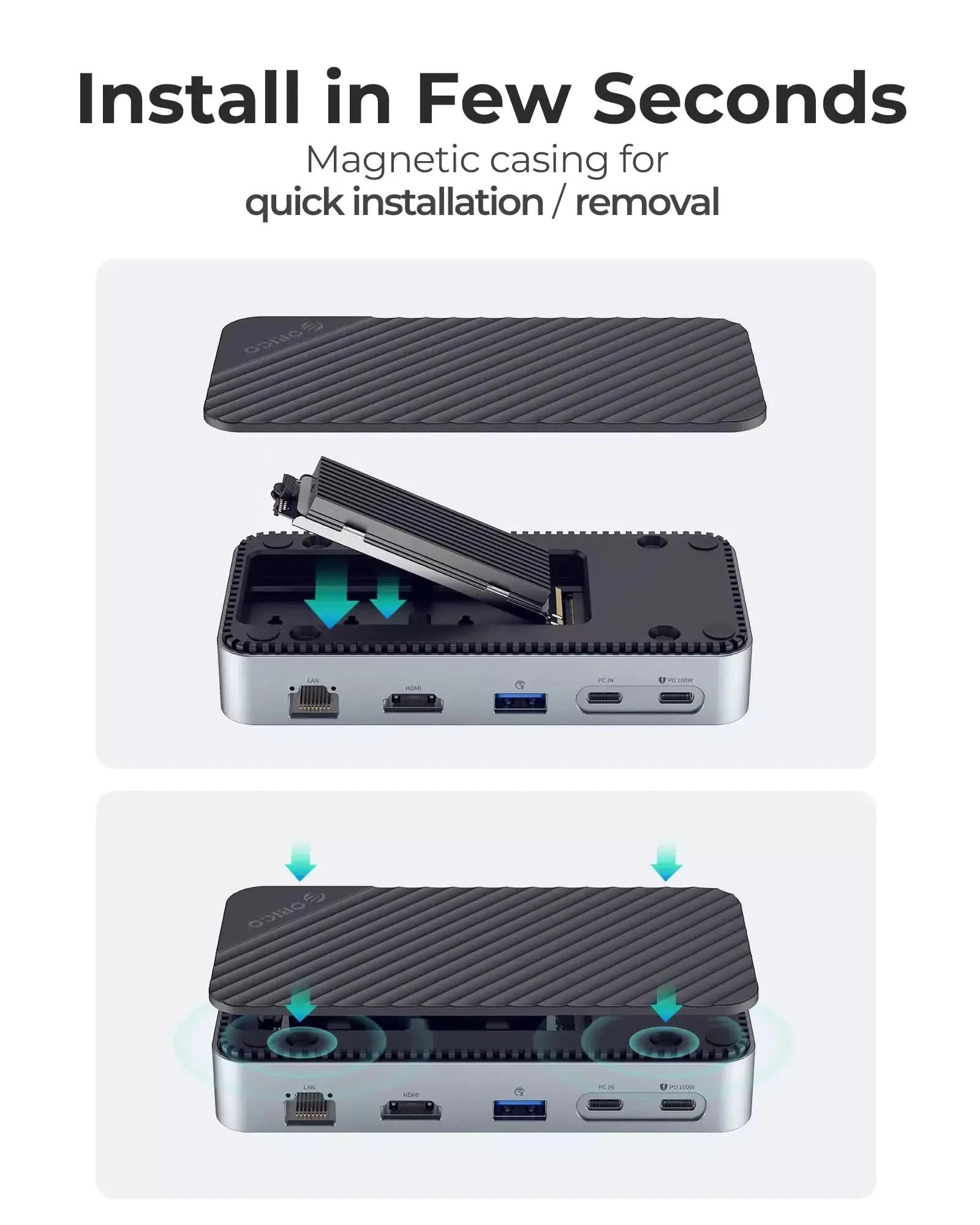 ORICOI 10-IN-1 Docking Station with M.2 SSD Enclosure ORICO