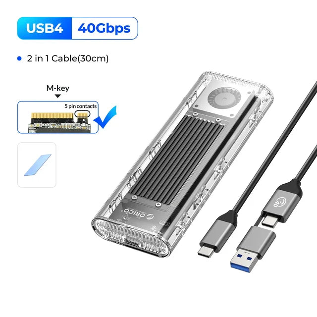 ORICO 40Gbps M.2 NVME SSD Enclosure USB4 USB C SSD Case For