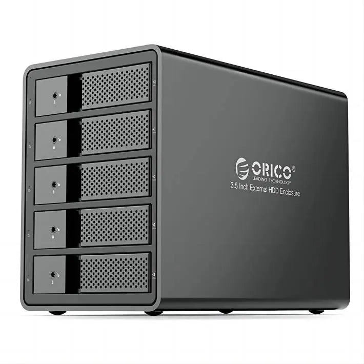 ORICO 5 Bay Pop-up USB 3.0 3.5 inch Hard Disk Enclosure (with RAID) - 80TB  Capacity