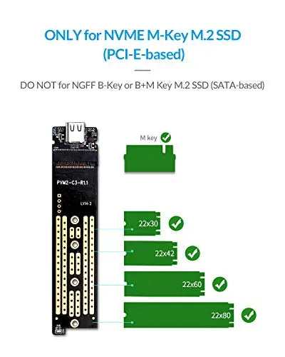 ORICO NVME M.2 USB3.1 Gen2 10Gbps Transparent External SSD Enclosure ORICO