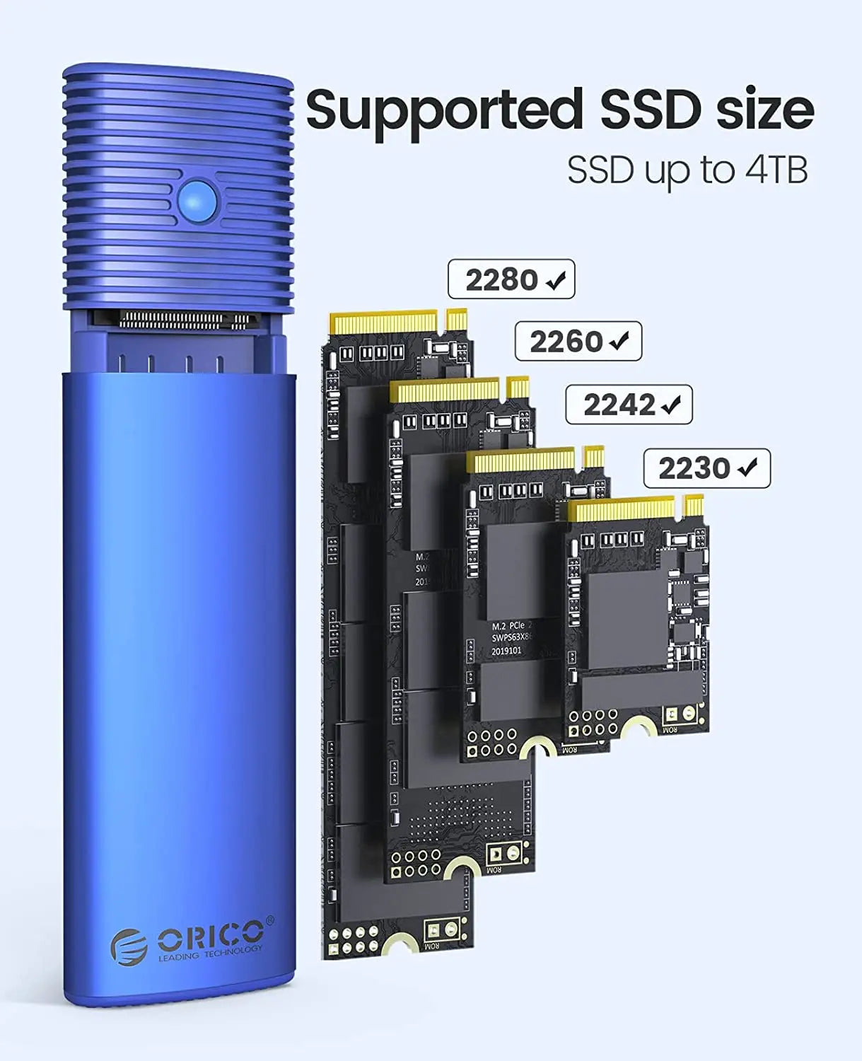 ORICO Type-C to C/A M.2 NVMe/NGFF mSATA SSD Enclosure Orico
