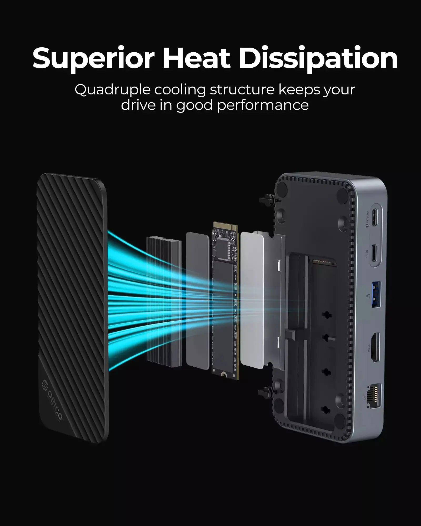 ORICOI 10-IN-1 Docking Station with M.2 SSD Enclosure ORICO