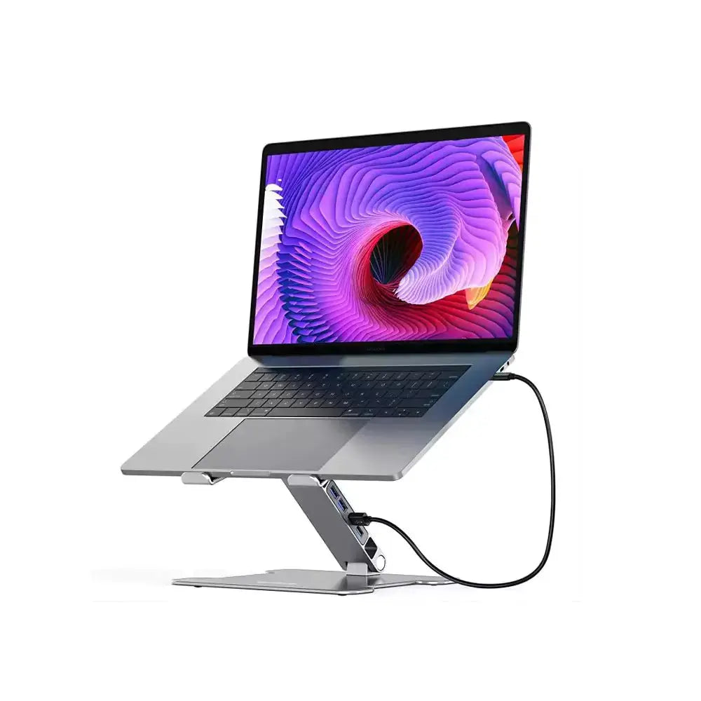 Orico Adjustable Laptop Stand with 4-Port USB 3.0 Hub - Convenient