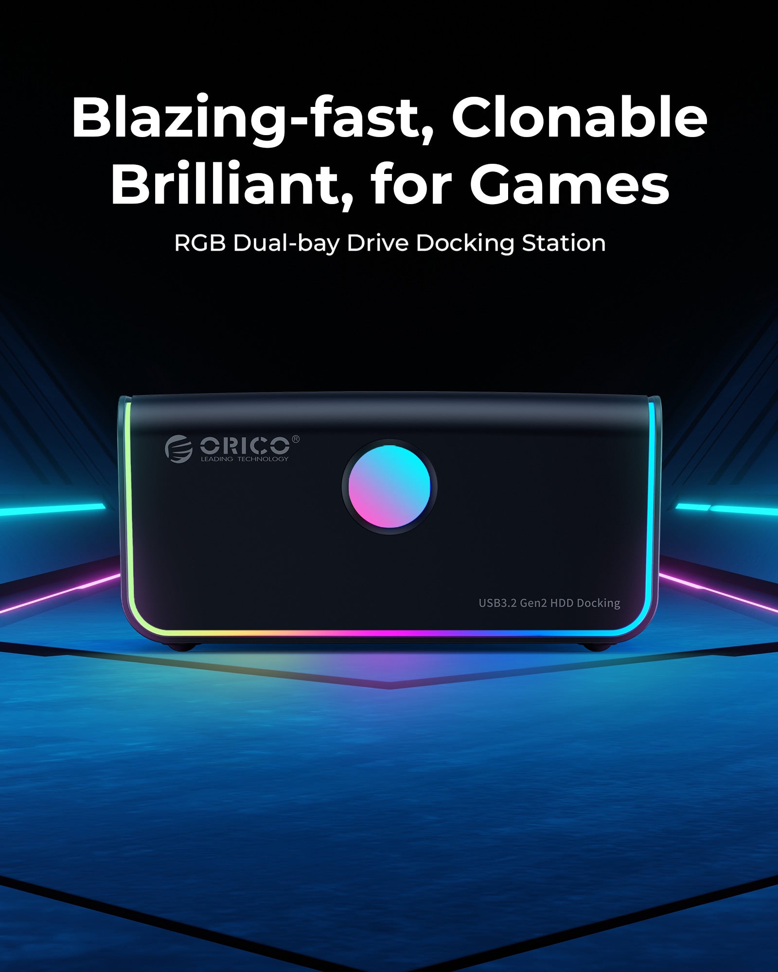 ORICO RGB Singel Bay SATA HDD/SSD Docking Station