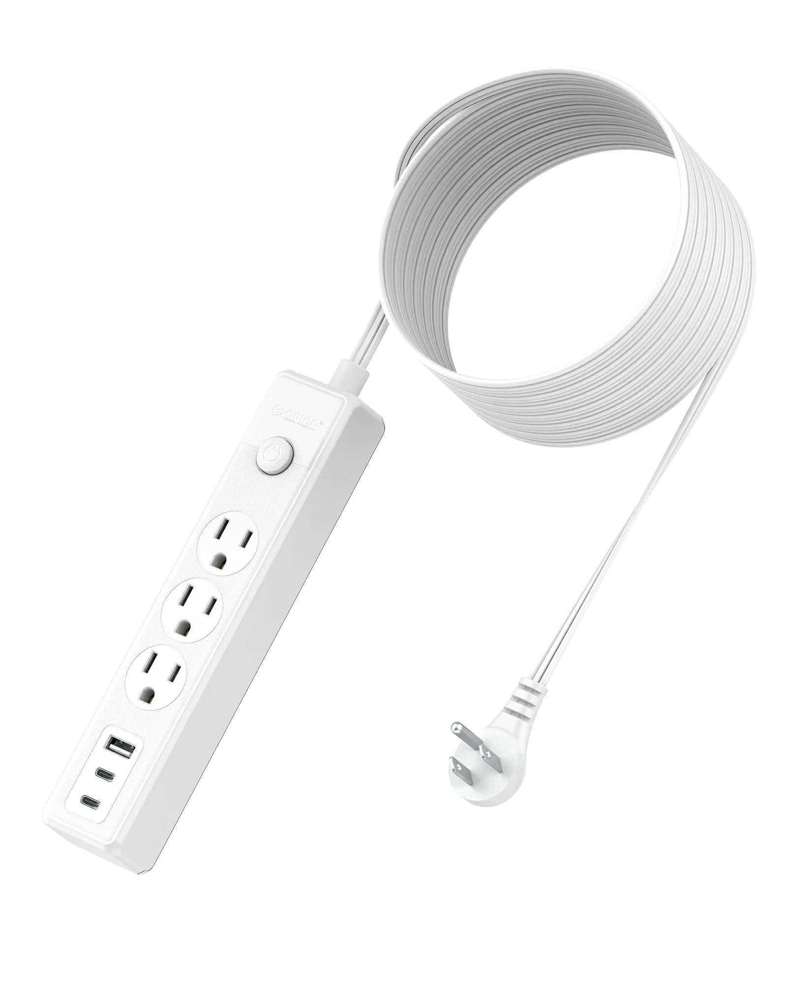 Household Power Strip 1250W 3 AC Outlets 3 USB Ports