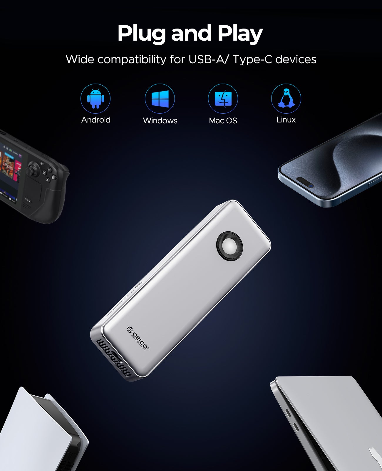 ORICO R3700 USB4 40Gbps Gaming Portable SSD With RGB Light