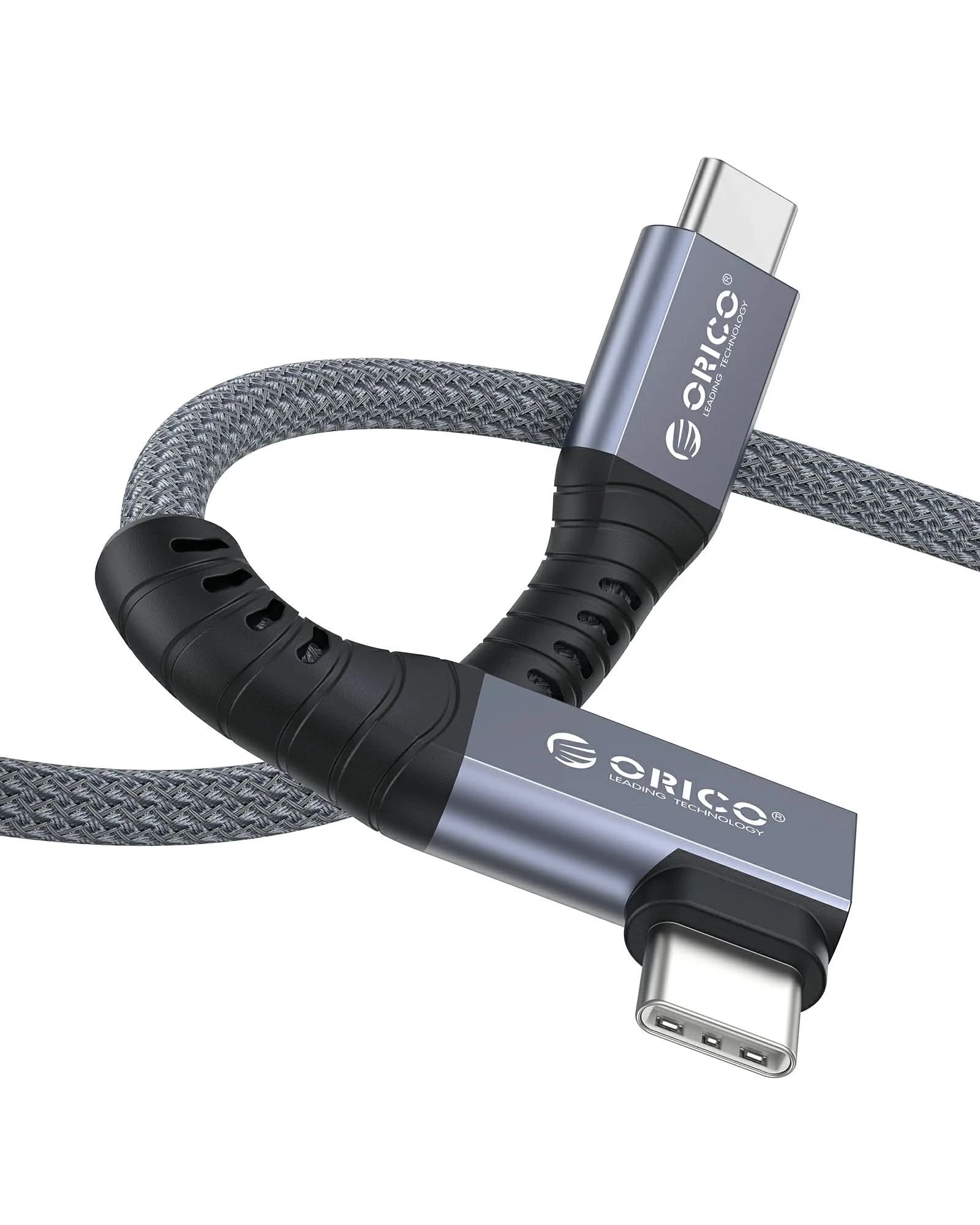 USB4 40Gbps Type C 100W Charging Right angle Cable