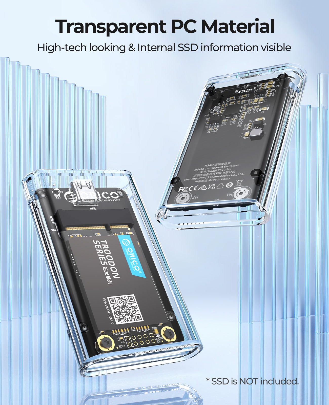 ORICO Transparent 5Gbps mSATA SSD Enclosure